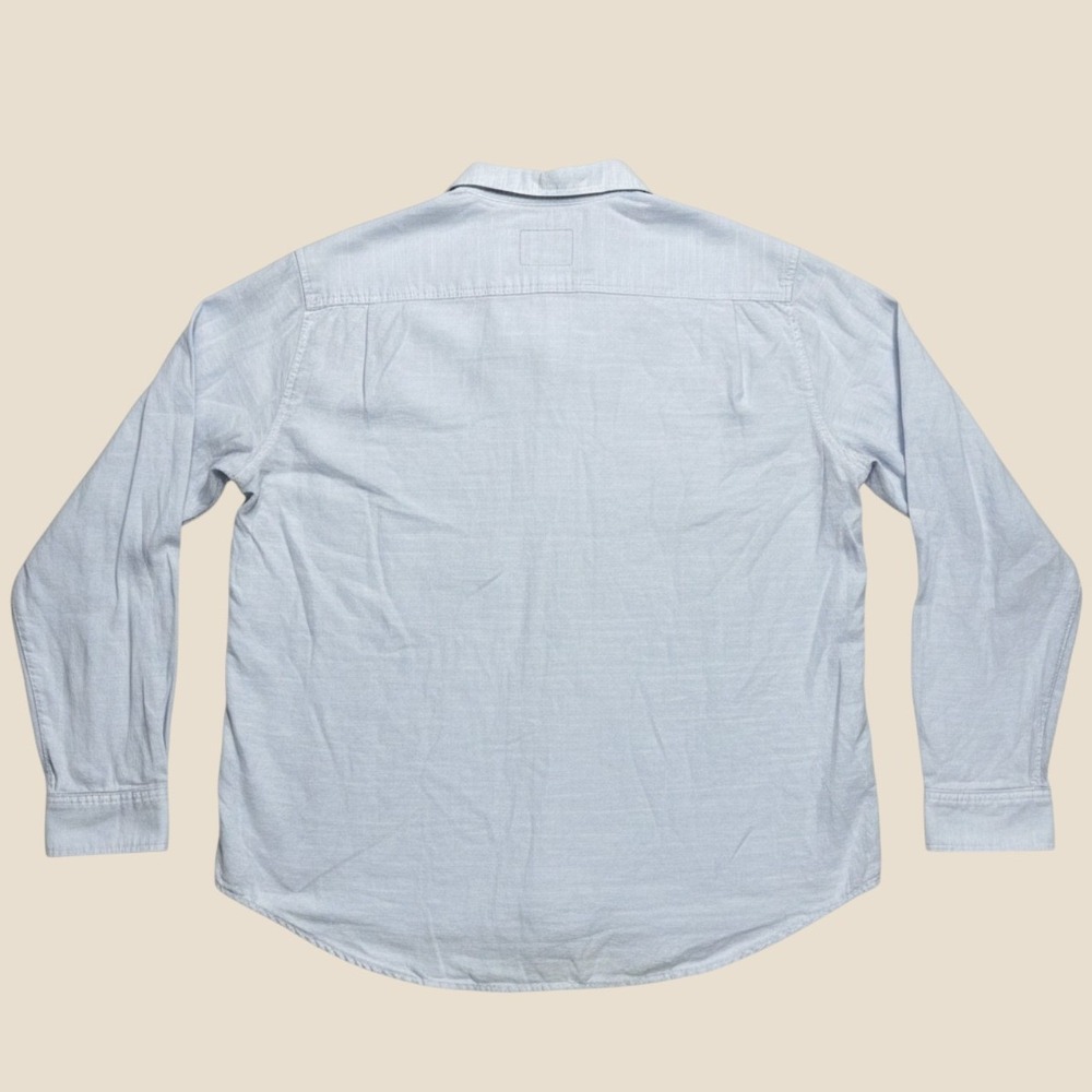 Rails Linen Blend Long Sleeve Button Down Shirt Mens XL Casual Pocket Light Blue - Picture 4 of 9